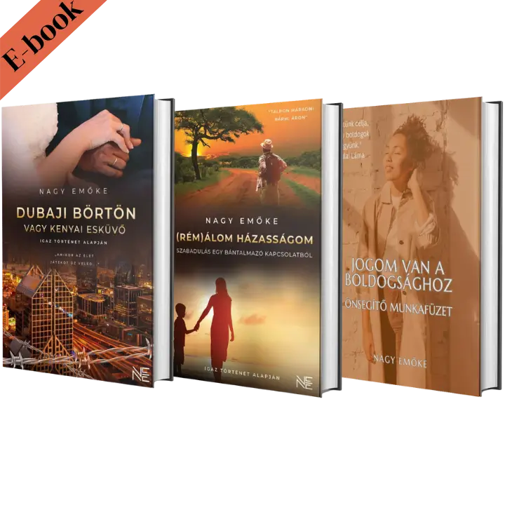 Dubaji börtön vagy kenyai esküvő + Rémálom házasságom + Jogom van a boldogsághoz e-book csomag termékkép